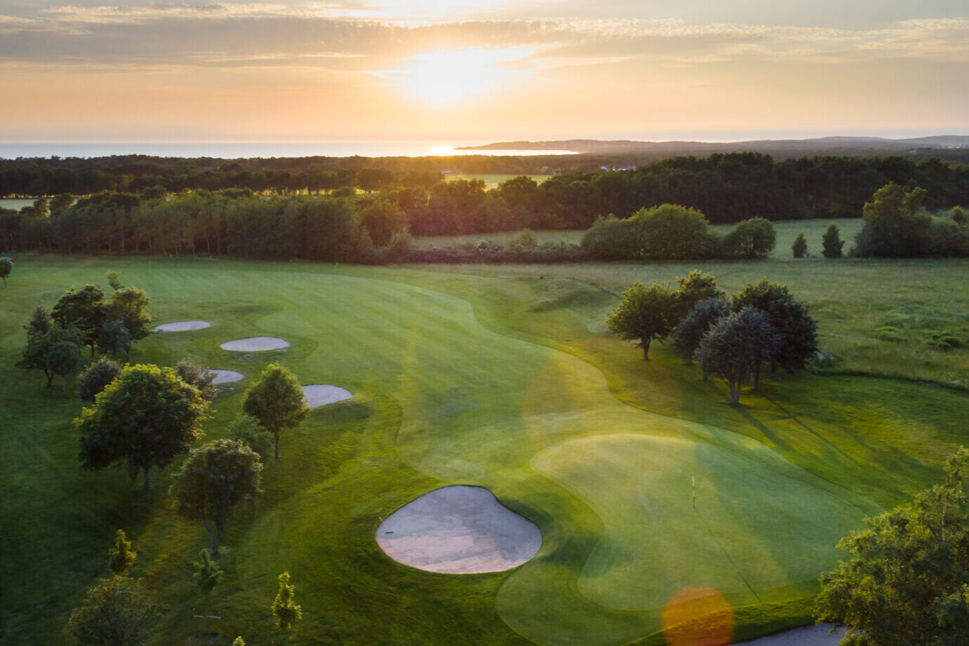 Flygfoto på Ringenäs golfklubb i Halmstad.