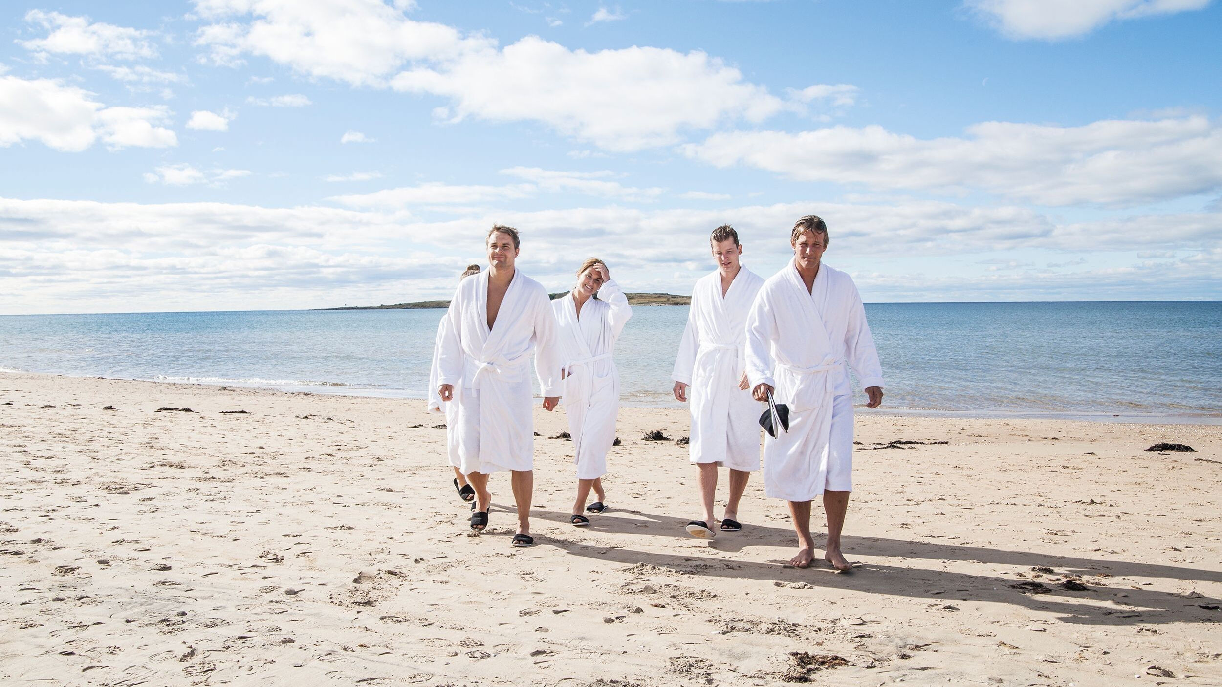 Hotel Tylösand grupp precis badat i havet