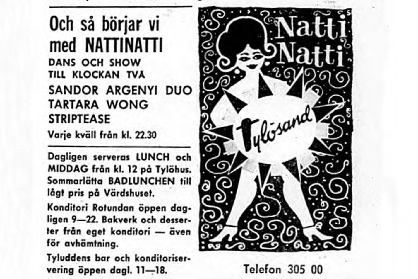 Natti Natti Tidningsannons 1965