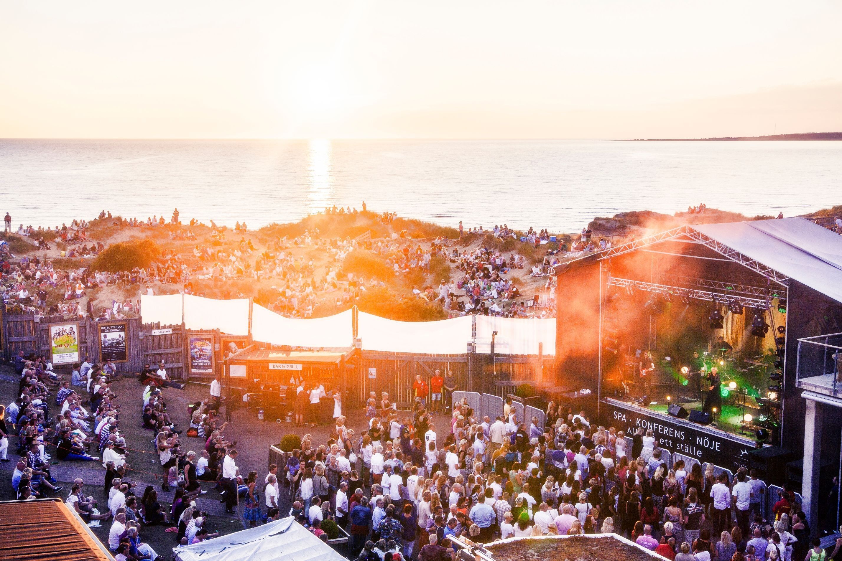 Hotel Tylösand Konsert på solgården 1997 solnedgång